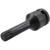 M12 x 78mm Spline Bit Triple Square Impacted Extra Long 1/2” Drive Male Socket