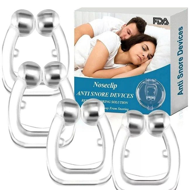 4 Pack Silicone Clipple Magnetic Anti Snoring Nose Clips Sleeping Aid