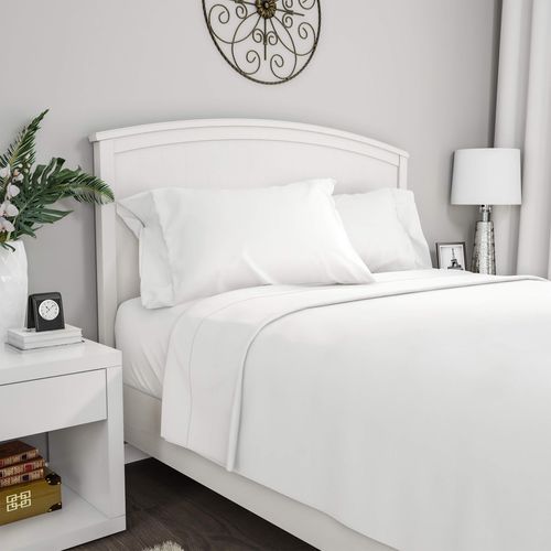 Bed Sheets - 4-Piece Microfiber Full-Size Sheet Set Includes 2 Standard Pillowcases, Flat, and Fitted Sheets - Home Essentials by Lavish Home (White)