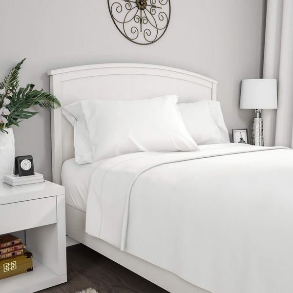 Bed Sheets - 4-Piece Microfiber Full-Size Sheet Set Includes 2 Standard Pillowcases, Flat, and Fitted Sheets - Home Essentials by Lavish Home (White)