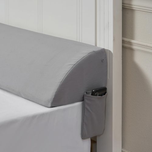VEVOR Bed Wedge Pillow for Headboard, King Size, 76"x6"x4.5" Bed Gap Filler, Fill 0-4" Gap Between Headboard and Mattress, 25D Foam Mattress Wedge Headboard Pillow with Side Pocket, for Backrest, Gray