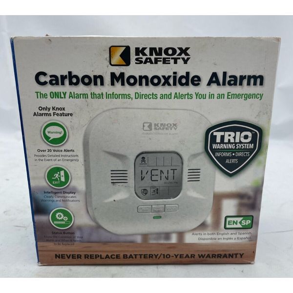 Knox Safety Carbon Monoxide Alarm Over 20 Voice Alerts NEW OPEN BOX