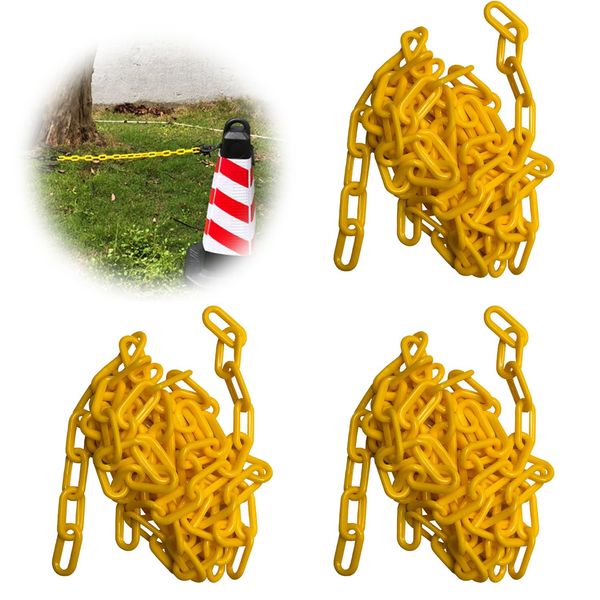 Plastic Chain, Plastic, Yellow, Plastic Chain, Chain, For Chain Stands, Lightweight, Plastic Chain, Dividers, No Parking, Entrance Prevention, Construction Safety & Security Supplies, Site Boundaries, Easy Installation, Yellow Chain, Plastic Chain, Chain,