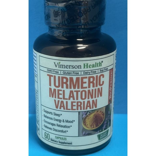 Turmeric, Melatonin & Valerian Root Sleep Aid. Natural Sleep Aid Exp 10/25