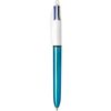 BIC 3 Pack Ballpoint Pen with 4 Colour Grip, Blue Barrel, Medium Point (1.0mm), Assorted Inks