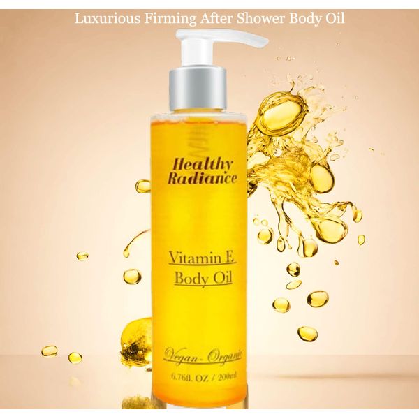 Body Oil for Women |100% Vegan-Organic Vitamin E Body Oil | Undaria Algae Extract| Passion Fruit|Sunflower|Rice Bran Oil| Grapefruit Scent| Cruelty Free Fast Absorbing Firming Body Oil 6.7Fl Oz 200ml