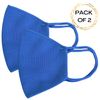Pack of 2 solid knitted Face Mask two layers reusable washable bandanas Blue