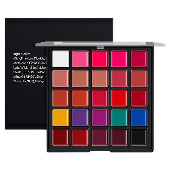 Lip Palette 25 Colors Lip Palette Waterproof & Moisturizing Makeup Matte Lipstick Soft For Girls Women Birthday Gift