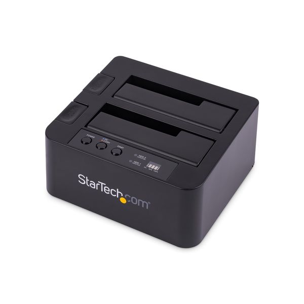 StarTech.com Standalone Hard Drive Duplicator, External Dual Bay USB 3.0 (5 Gbps) / eSATA to 2.5/3.5" SATA III HDD/SSD Cloner/Copier, Hard Disk Docking Station, Cloning/Recovery (SDOCK2U33RE),Black