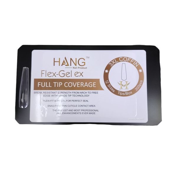 Hang Gel X Tips Box - Coffin Long 3XL (300ct)