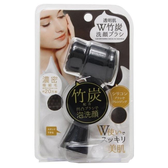 Transparent skin double bamboo charcoal facial cleansing brush<br><br> [Cancellation/change/return not possible] [Overseas shipping not possible]