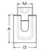 Wire Rope Cross Clamp - 4mm Wire - A4 (marine grade) Stainless - 5 pack