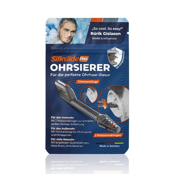 Silkslide Pro® Ohrhaar-Rasierer | Sanft, sicher und gründlich Ohrenhaare entfernen | Qualitätsklingen aus Solingen, hygienisch abwaschbar [Ohrsierer - Made in Germany]