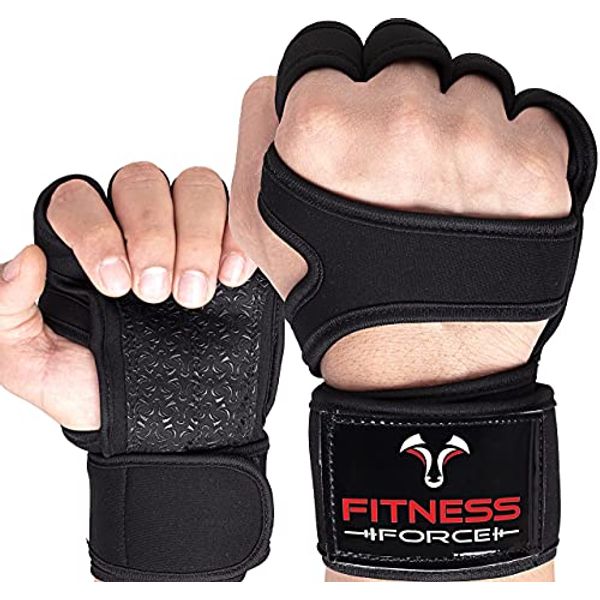 Fitness Force Ventilated Gym Gloves for Men with Built-in Wrist Support for Workouts Weightlifting Gloves Workout Gloves for Women Exercise Fitness Gloves Perfect for Powerlifting, Cross Training