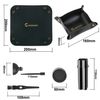 CHEEMAR Cigarette Rolling Tray Set with Acessories (Cigarette Case,Cone Loader and Brush)-Black