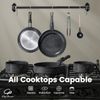 Ceramic Nonstick Cookware Set 19 Piece with Detachable Handle, Induction Dishwas