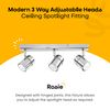 MiniSun | Modern 3 Way Adjustable Heads Silver Chrome Ceiling Spotlight Fitting | Ceiling Spots, Home Décor & Improvement Essential