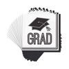 Creative Converting Graduation School Spirit White Napkins, 6.5"