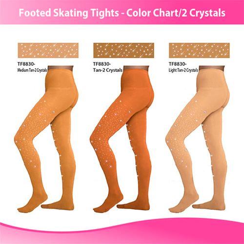 ChloeNoel Figure Skating Light Tan Footed Tights TF8830 Light Tan Adult Medium