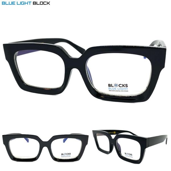 Classic Vintage Retro Style Blue Light Blocking Computer EYE GLASSES Black Frame