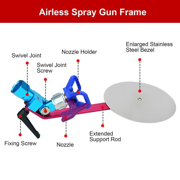 Airless Spray Gun Guide Spray Tool Paint Accessory Extension Airless Paint Sprayer Nozzle (silver)