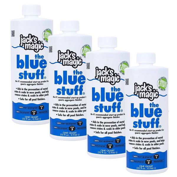(4 Pack) - Jack's Magic The Blue Stuff Prevents Stain & Scale For Swimming Pools