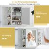 Bathroom White finish Multipurpose Mount Wall Surface Storage Cabinet Mirror