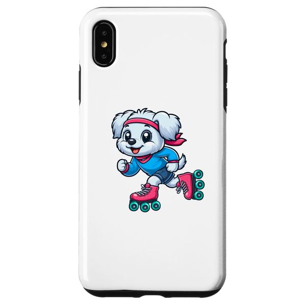 Maltese Roller Skating Dog Funny Skater Case for iPhone XS Max
