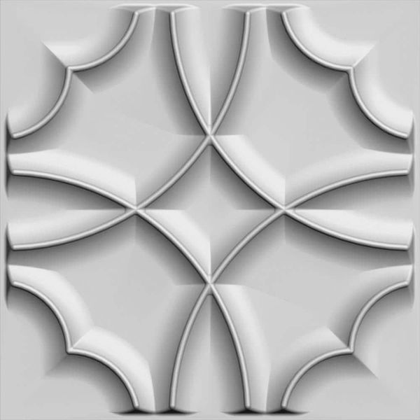 Dundee Decorative Wall Panel Paintable Off White Quatrefoil Clover Fiber (5Pack)