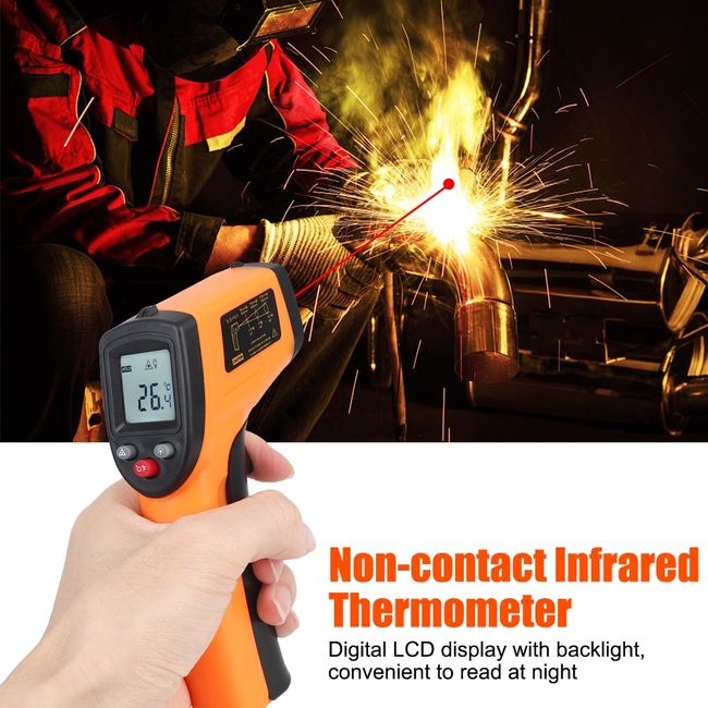 Digital Infrared Thermometer IR Industrial LCD Temperature Gun Laser  Pyrometer