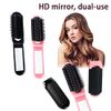 AYNKH 2PCS Foldable Comb with Mirror, Anti-static Pocket Hairbrush Compact Size Portable Hair Brush for Curly Thin Long Short Wet Dry Hair