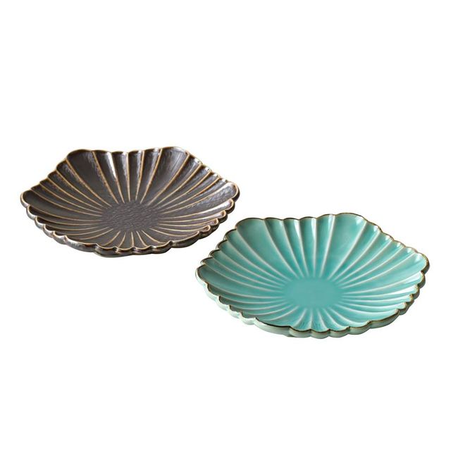 Bloom 16549 Medium Dish, Peacock, Diameter 7.5 inches (19 cm), Set of 2