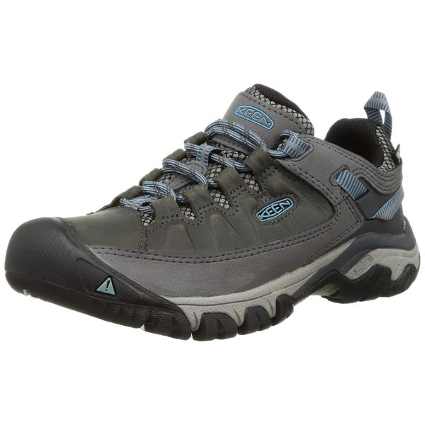 KEEN Women's-Targhee 3 Low Height Waterproof Hiking Shoes, Magnet/Atlantic Blue, 8.5