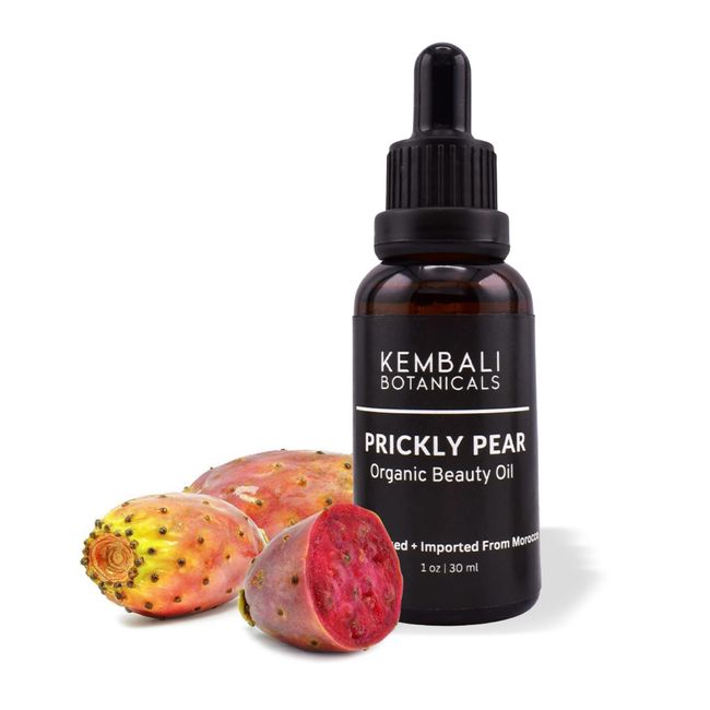 KEMBALI BOTANICALS Organic Prickly Pear Seed Oil 100% Pure, Cold-Pressed-Unrefined-USDA, for Skin, Hair, Nails. Premium Quality, Imported from Morocco