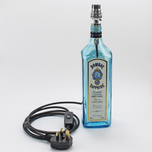 Bottle Lamp kit21 | 19-21mm Bung | Black Cable | Chrome Lampholder.