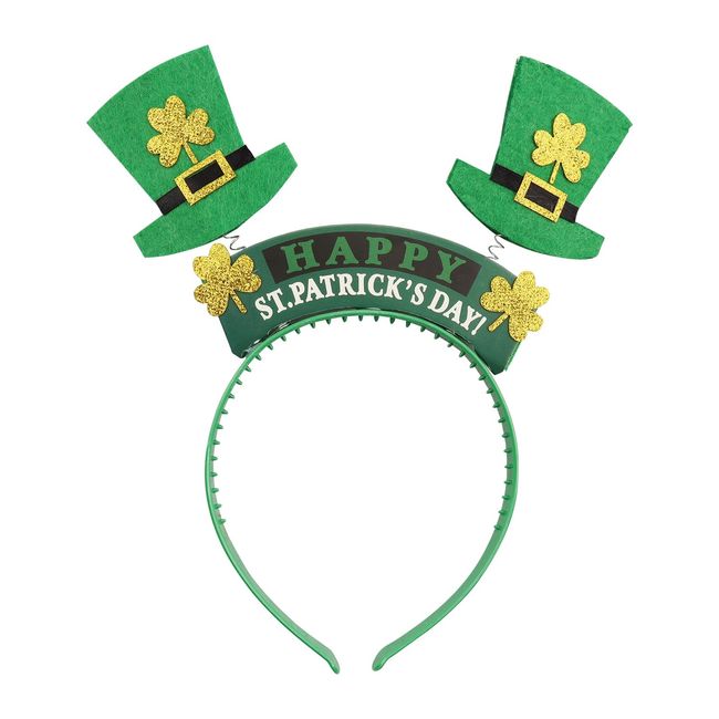 hhdatc Irish St Patricks Day Headband Accessories,Shamrock Top Head Boppers Hats Leprechaun Costume Outfits