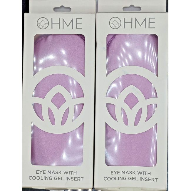 (2 Pack) OHME Eye Mask W/Cooling Gel Insert Relax Soft Satin Sleep - 1 Ct. Each.