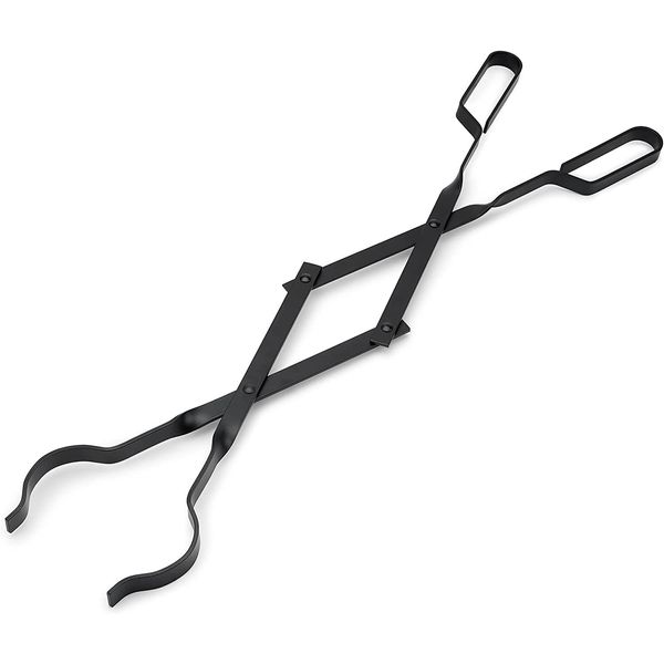 Outdoor Campfire Fireplace Tongs 26" Long Log Grabber Black New