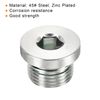 PATIKIL G1/2 Internal Hex Head Pipe Fitting Plug, 2 Pack Male Thread 45# Steel Socket Plug with Sealing Ring for Terminate Pipe Ends