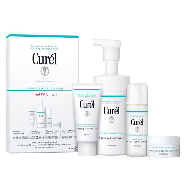 Curel Japanese Skin Care Travel Size Toiletries, for Dry, Sensitive Skin, Travel Size Face Wash, Travel Size Lotion, Travel Size Makeup Remove