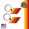 2x TRD Style Retro Stripes Keychain Emblem for Toyota