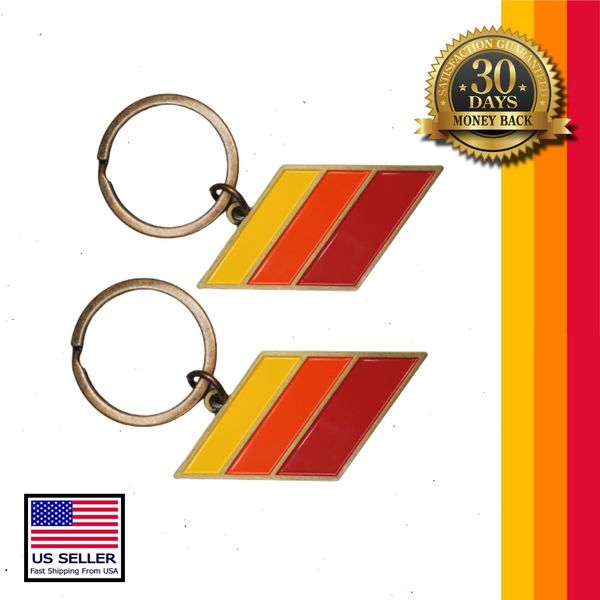 2x TRD Style Retro Stripes Keychain Emblem for Toyota