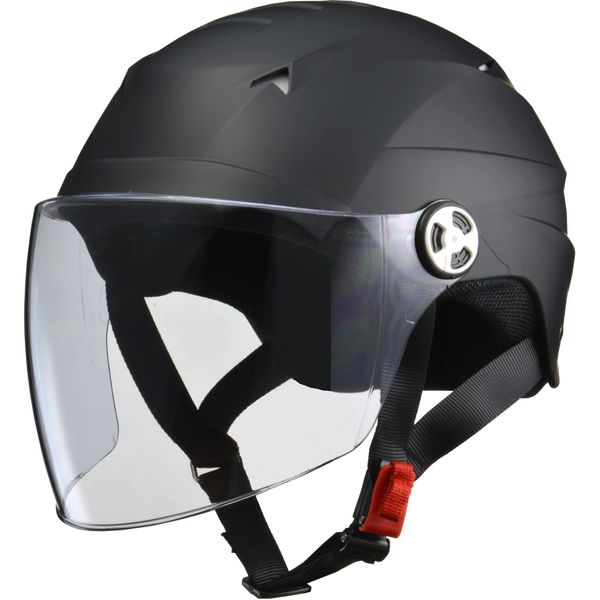 LEAD Industries RE40 Motorcycle Helmet, Jet SERIO Half Helmet with Shield, Matte Black, One Size