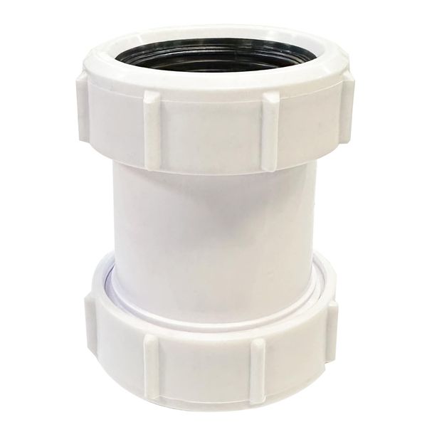 Straight Pipe Connector SENRISE 40mm PVC Pipe Connector Compression Joiner Coupling Fit 1/2" Bath Waste Pipe Joiner (Pack of 1)