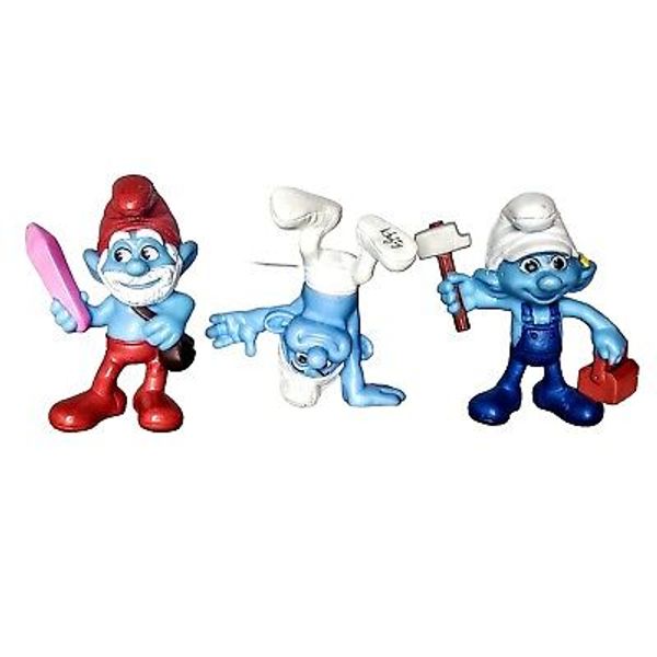 2013 Smurfs McDonald's Toy Figure Figurine Cake Topper Papa Smurf Hefty Handy