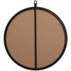 Pemberly Row 18" Round Mid-Century Metal Frame Hooked Mirror in Black