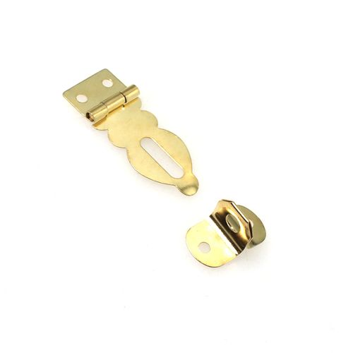 Maxmoral 8PCS 1.45x0.56inch Mini Decorative Hasp Box Latch Hasp Solid Brass Padlock Hasp with Screw Ideal for Vintage Craft Small Woodworking Project Wooden Jewellery Box Small Cabinet
