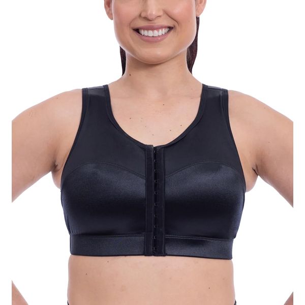 ENELL Women's Full Coverage High Impact Sports Bra (100) (US, Numeric, 4, Regular, Regular, Black)