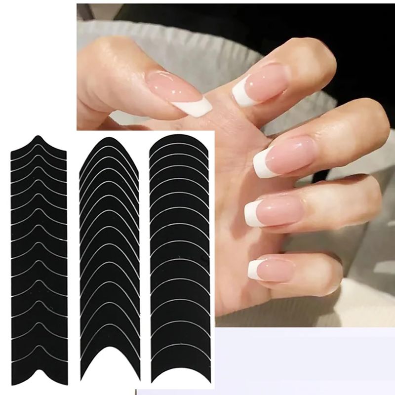 MOLILON 1188pcs French Tip Nail Stickers Moon V-Shaped Nail Design ...