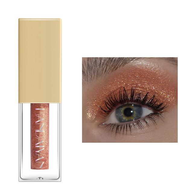 Mysense Liquid Glitter Eyeshadow,Shimmer Liquid Eye Shadow,Creates Multi-Dimensional Eye Glitter Makeup Looks,Quick Drying,Smudge Proof,08 Copper